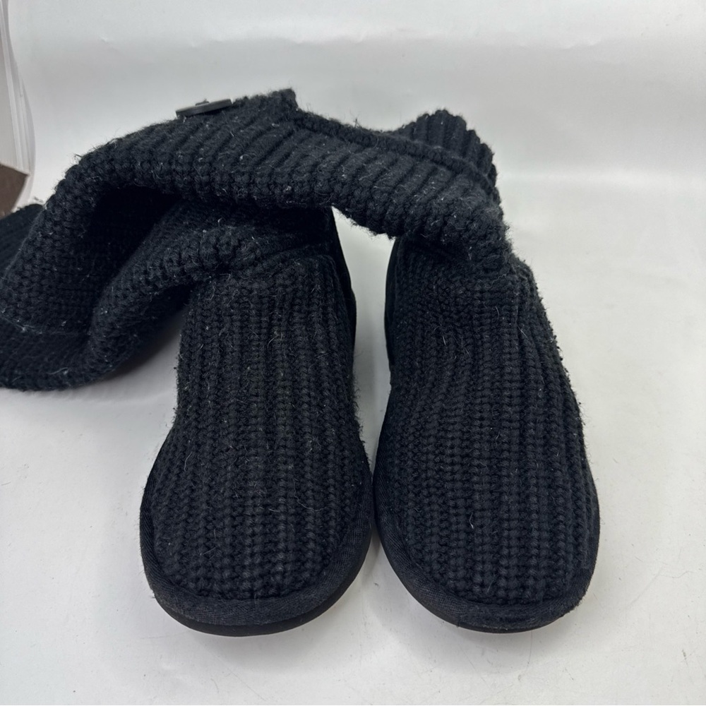 Ugg CLASSIC CARDY Women's Black Knit Tall Sweater BOOTS Size 5 - Picture 3 of 10